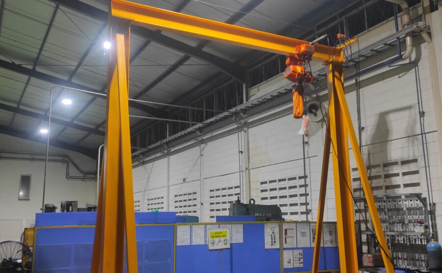 Supply & Install Mobile Gantry Crane 2 Ton Hitachi Hoist PT. MATSUMURA ITANO INDONESIA